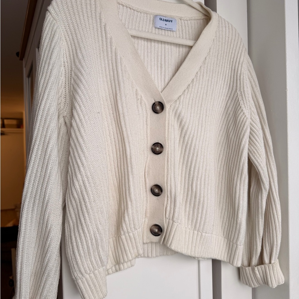 Old Navy Cream Button-Up Cardigan